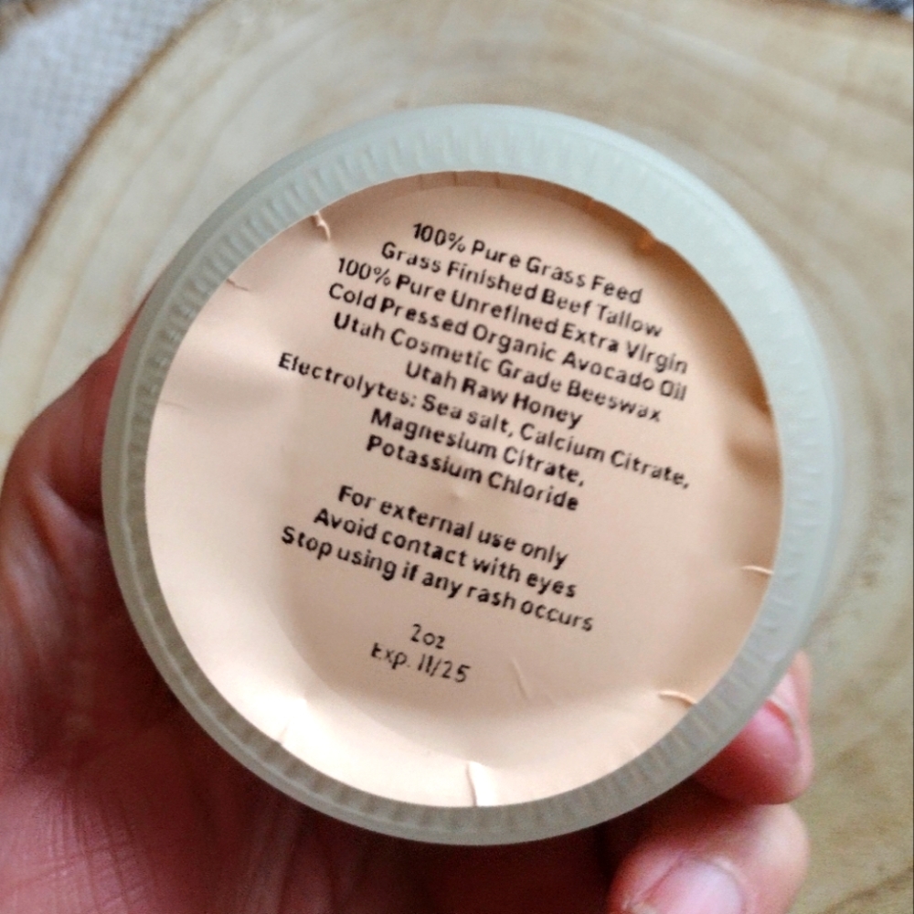 Organic Healing Tallow Balm with Honey and Electrolytes 2 oz - Picture 3 of 6